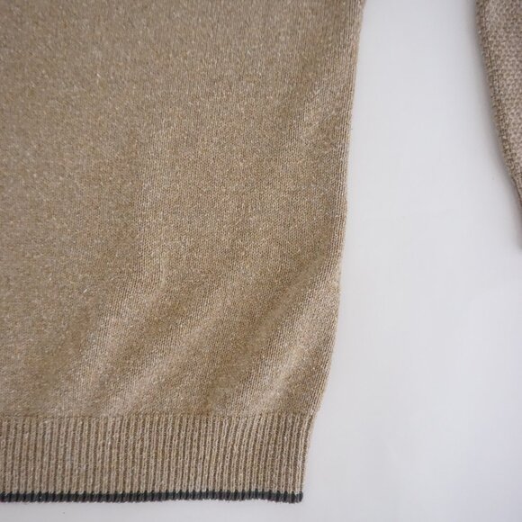 Vintage Croft & Barrow Deer Embroidered Henley Sweater Tan Cabincore Outdoors L - Picture 5 of 9